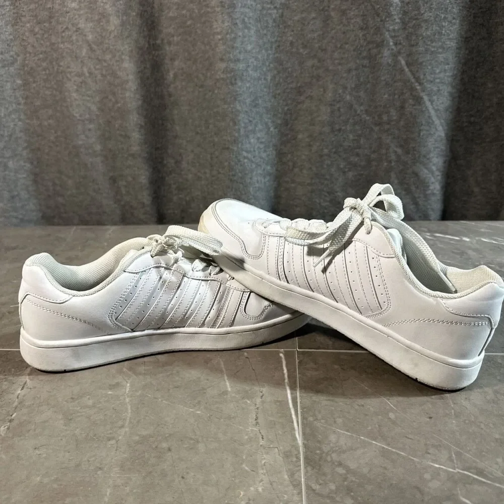 K-SWISS SHOES MEN LOW COURT PALISADES WHITE LEATHER 06931-117 US 10 EU 43 B28